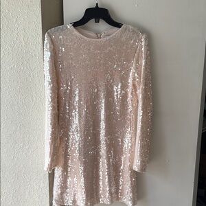 Elegant Sequin Dress in Cream